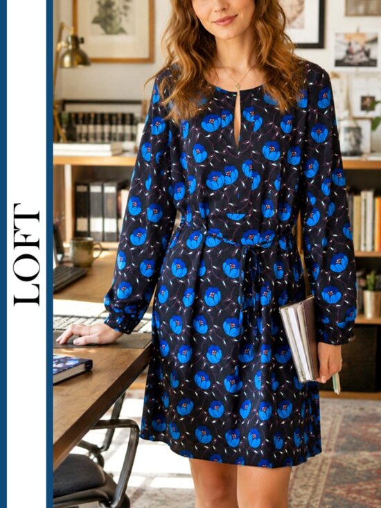 LOFT Dresses & Skirts - LOFT | 'Buttercup' Split Neck Shirt Dress